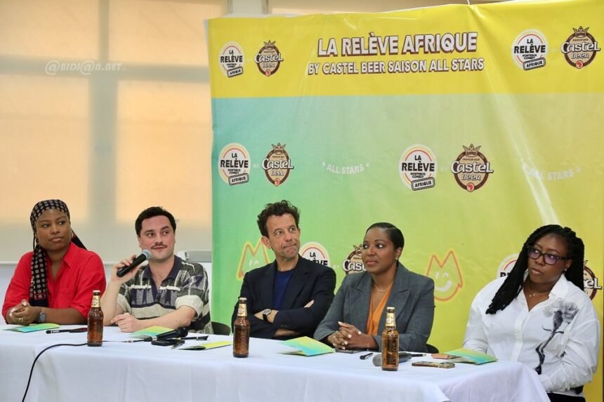 Pérennité: Les organisateurs et partenaires, dont Grégoire Furrer, lors de la conférence de presse pour l'édition « All-Stars » de La Relève Afrique par Castel Beer en mars 2026, annonçant le dernier tremplin pour les talents de l'humour africain à Abidjan.