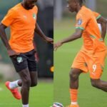 performance: Un graphique d'annonce officielle de la Fédération Ivoirienne de Football en mars 2026, détaillant la convocation de Nicolas Pépé en remplacement de Yan Diomandé, forfait sur blessure, avant les matchs amicaux contre la Corée du Sud et l'Écosse.